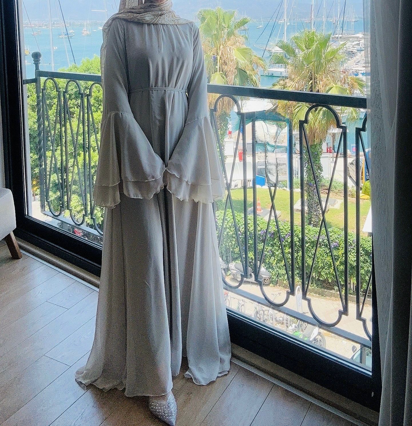 Beige Chiffion Dress