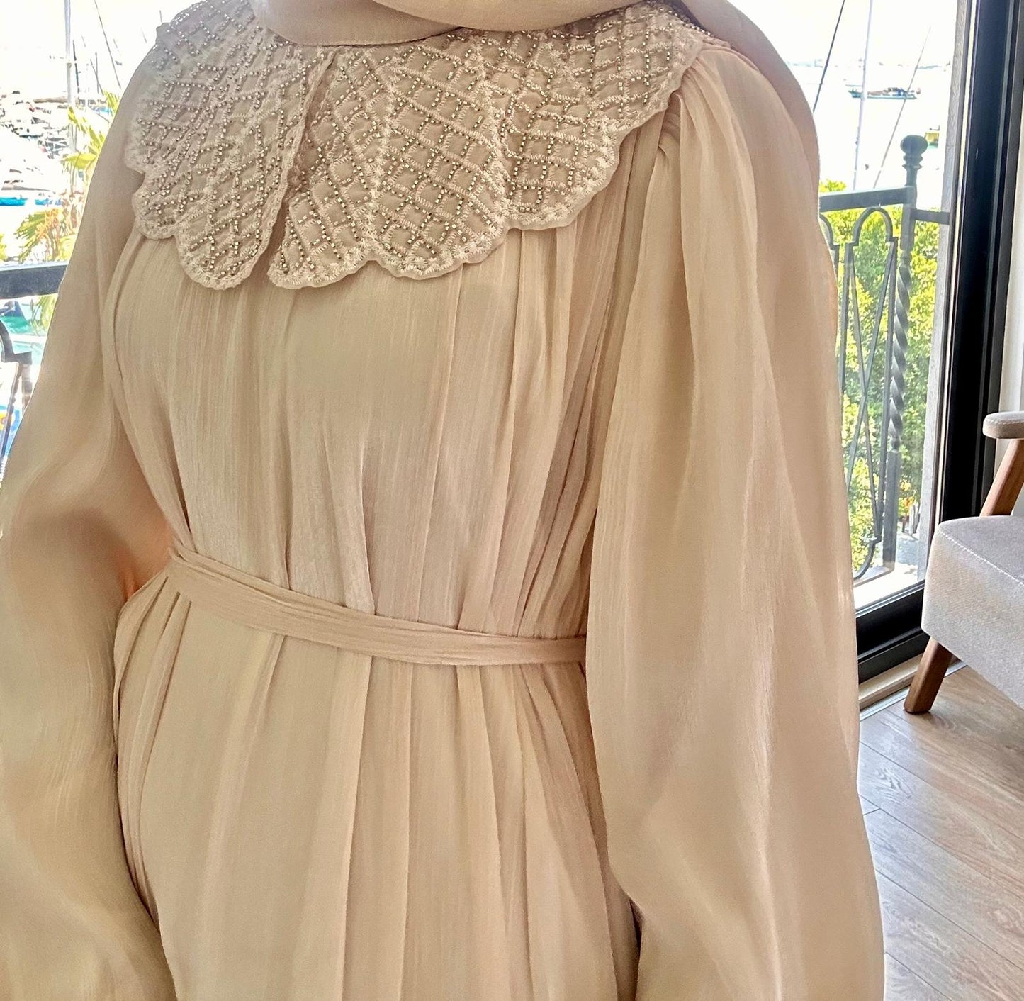 Beige Janjan Fabric Dress