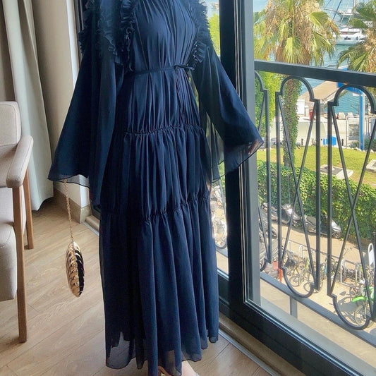 Navy Blue Premium Chiffon Dress