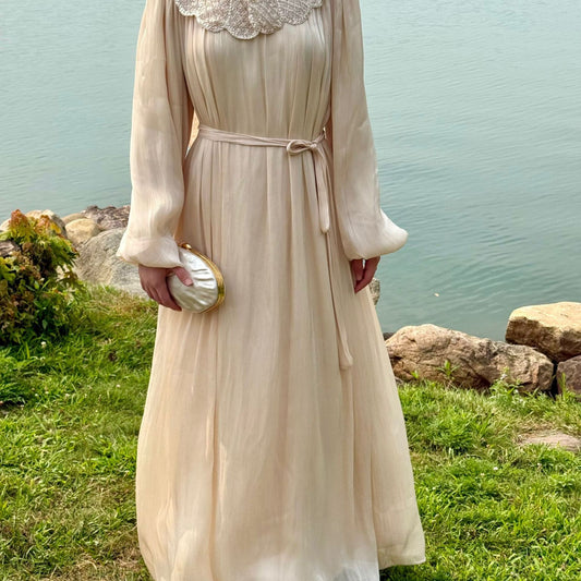 Beige Janjan Fabric Dress